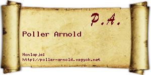 Poller Arnold névjegykártya